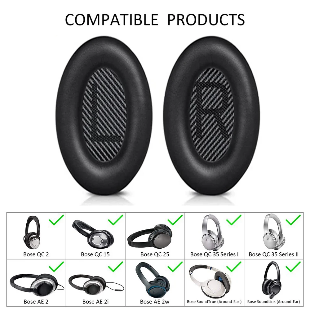 Replacement Ear Pads For Quietcomfort  QC 35 15 25 2 Headband Headphones Earbuds Pad  QC2 QC15 QC25 Accessory