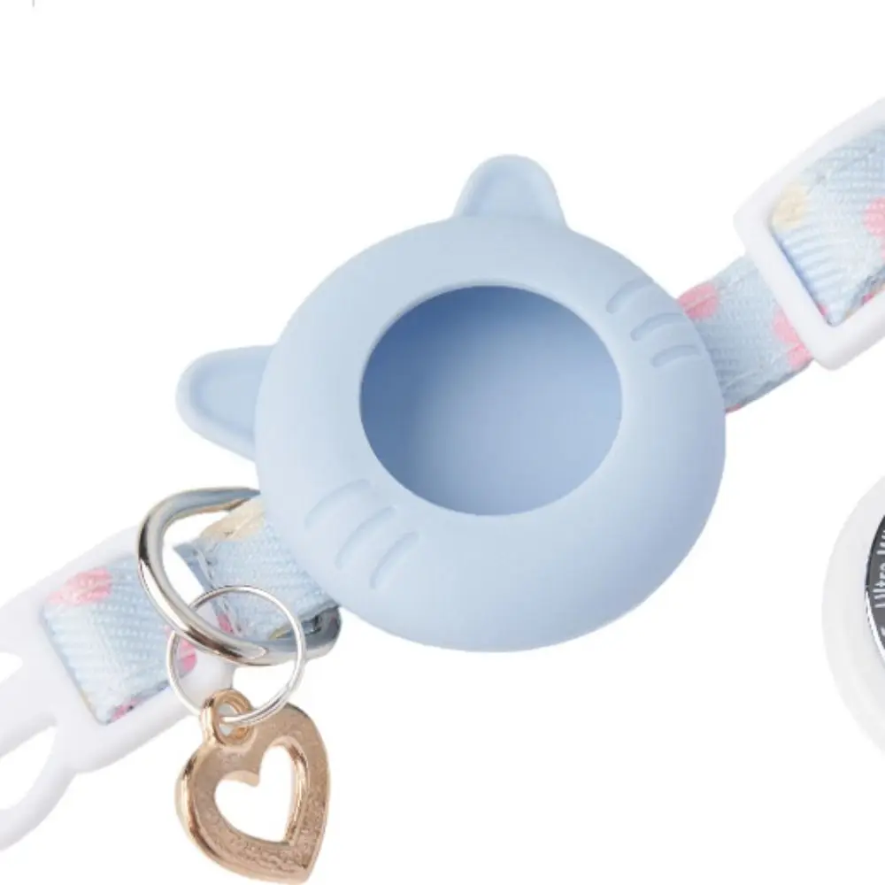 Adjustable Cat Tracker Collar Anti-Lost for AirTag Holder Silicone Protective Case Safety Buckle Pet Cat Tracking Collar view 3