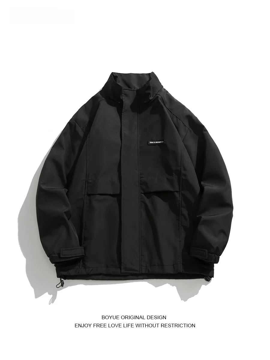 

Японская рабочая куртка Boyue с завязками на талии, однотонная, осенне-зимняя, новая молодежная верхняя одежда в стиле Ins, свободный крой, длинный рукав