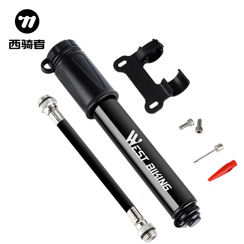 

WEST BIKING 100PSI Mini Bike Pump - Aluminum Alloy Dual Valve Hand Inflator for MTB Road Bikes