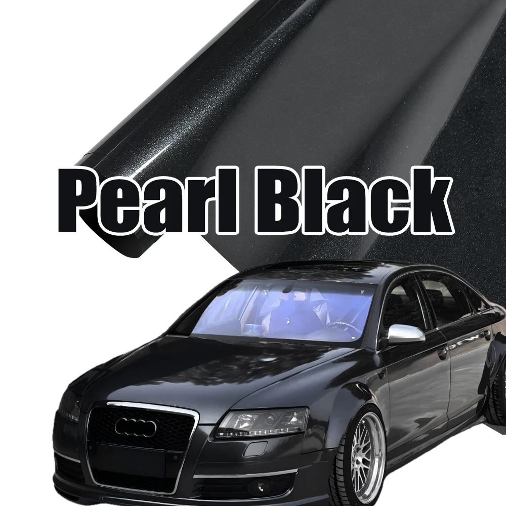 1.52/3/6/16.5m High Glossy Pearl Black Vinyl Wrap Black Glossy Car Wrapping Paper Car Wrap Roll Motorcycle Decoration Stick