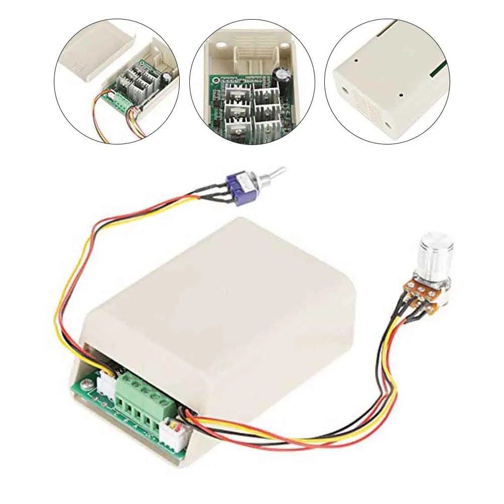 

Brushless DC speed regulator for threephase hard disk motor 5 to 36V with current protection and potentiometer control