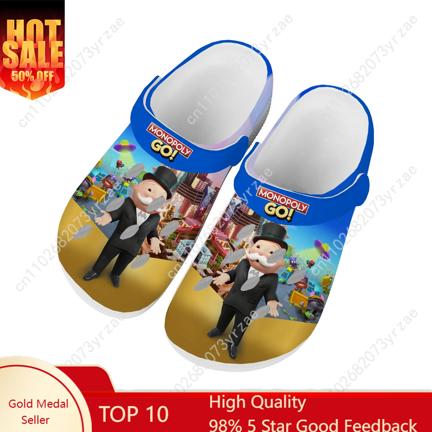 

Monopoly Go! Home Sandal Hot Cartoon Game Mens Womens Teenager Fashion Built Water Shoes Garden Beach Custom Slippers Sandals