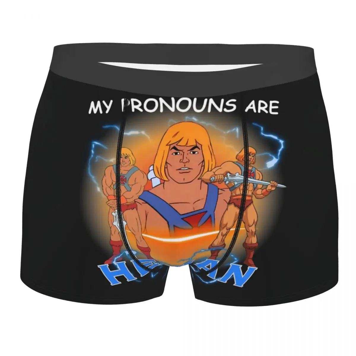 My Pronouns Are He Man Men Boxer Briefs Underpants Masters Of The Universe Highly Breathable Top Quality Birthday Gifts