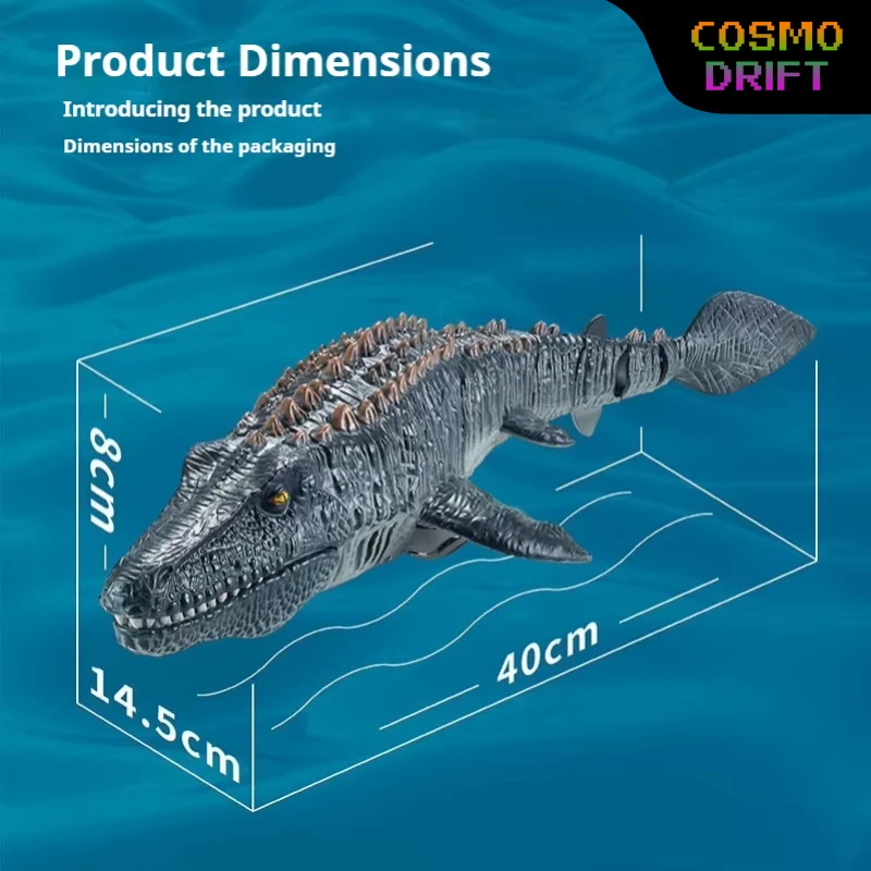 Remote Control Mosasaurus RC Boat, Simulation Dinosaur Electric Water Toy Model For Boys Pool Lake Outdoor Water Play Gift