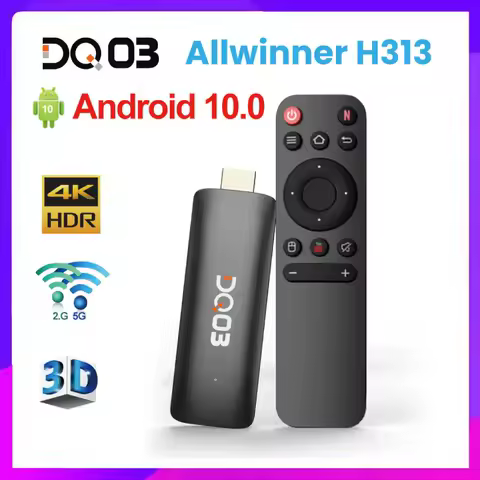 DQ03 Mini TV Stick Android 10 QuadCore ARM Cortex A53 2G16G Support 4K@60fps HDR10+ 2.4G&amp;5.8G Dual Wifi 1G8G TV BOX Android 10.0