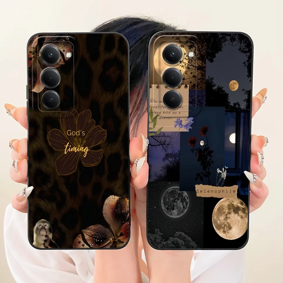 غلاف لهاتف Xiaomi Redmi 15 4G Redmi15 1 5 جراب هاتف التنين الشمس القمر ليلة الجمالية الغطاء الخلفي لينة السائل سيليكون الوفير