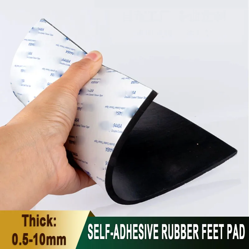 Silicone Rubber Sheet 0.5‑10mm Thick Self Adhesive Rubber Foot Pads Anti‑Vibration Non‑Slip Mat for Furniture Industrial Sealing