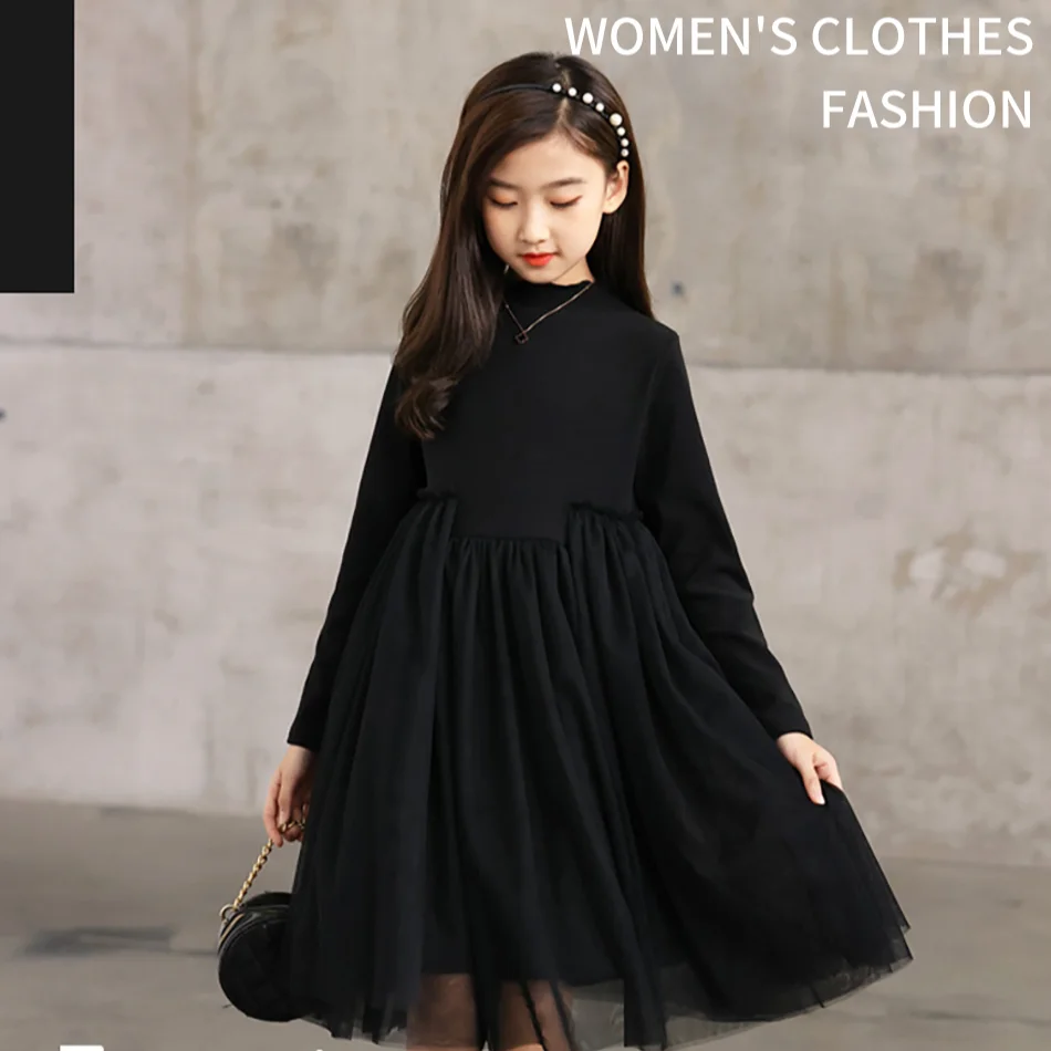 Charming Girls Long Sleeve Tulle Casual Dress Puff Sleeves Comfort Beautiful Choice Your Little Ladies Spring and Autumn Outfits