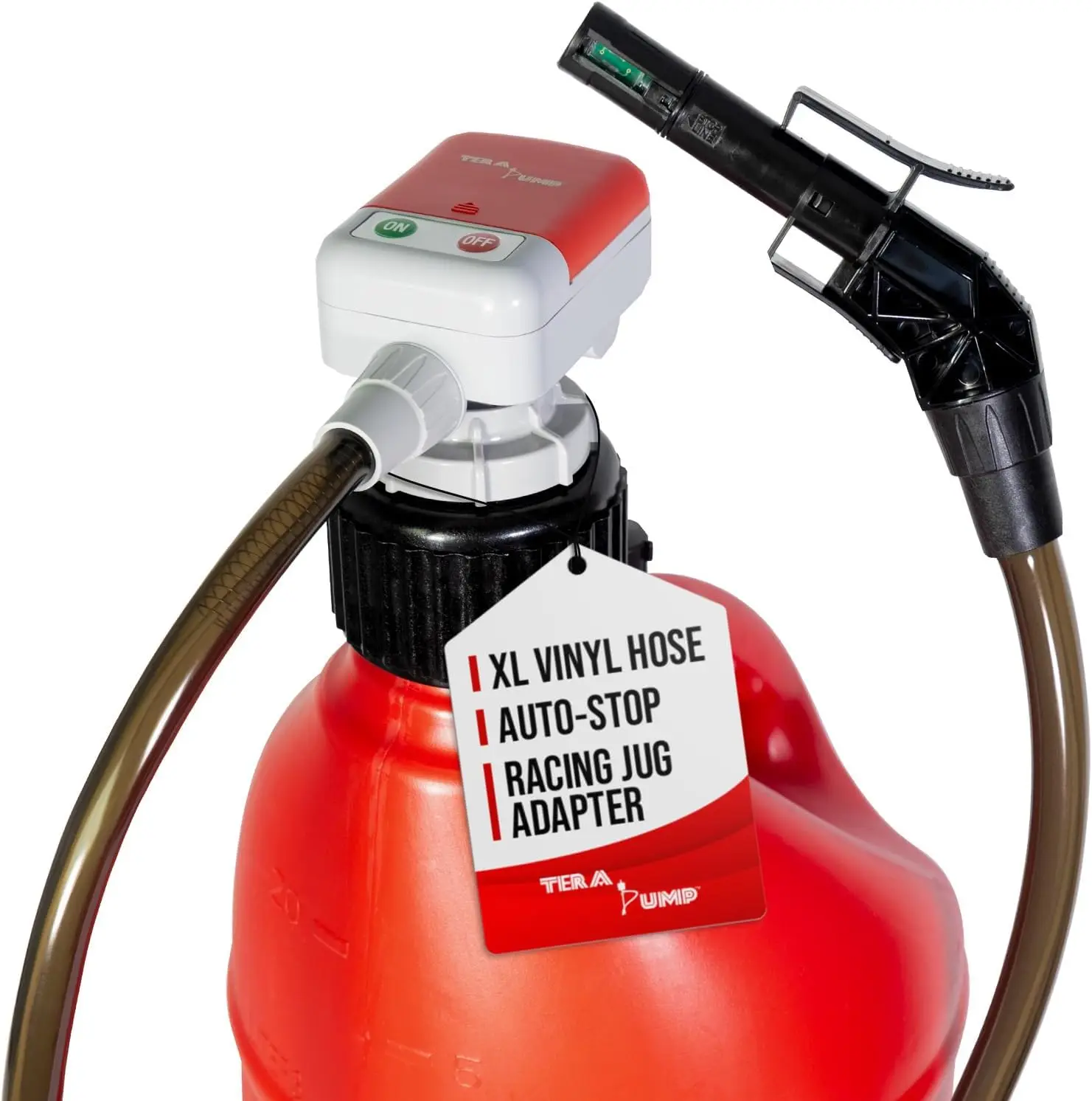 

Rain-Resistant Electric Siphon Pump with Auto Stop, 4.25-ft Hose for Fuel Cells, Tractors, Generators
