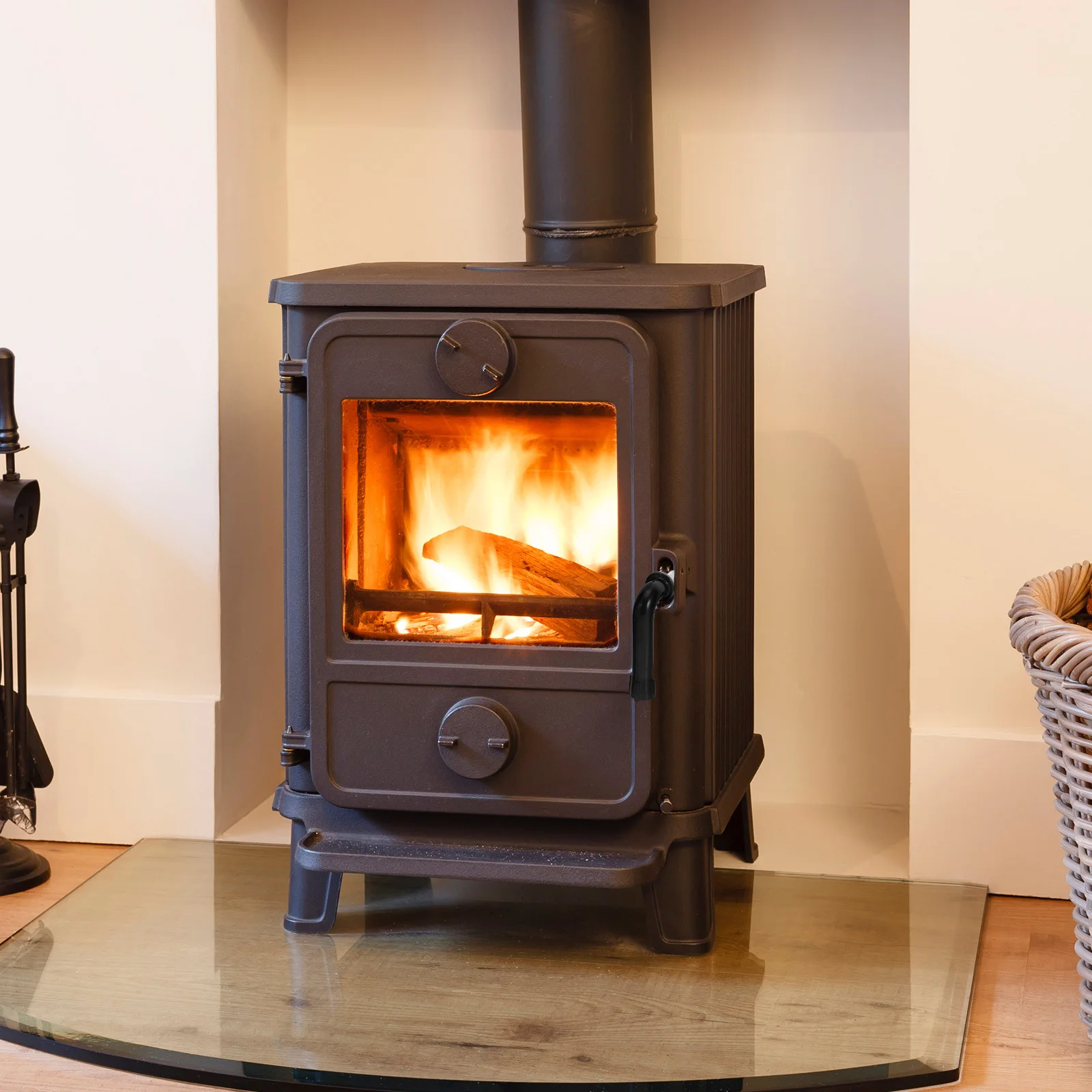 

Bakelite Handle Stainless Steel Stove Door Handle Kit Heat Resistant Replacement For Oven Fireplace Universal Fit Furnace