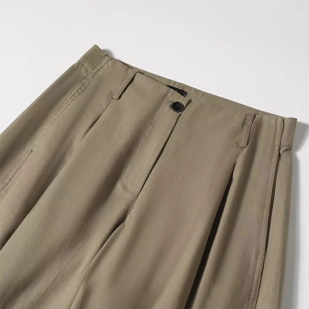 European and American women's clothing 2025 autumn new style fashionable simple temperament commuter style wide-leg trousers