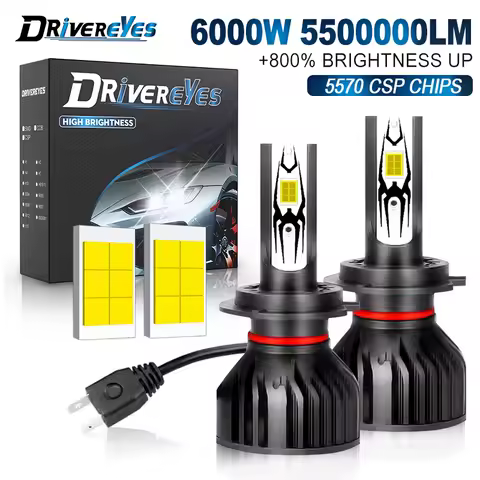 H7 H4 LED Car Headlight Bulbs CANBUS 5500000LM 6000W H1 H11 H8 H3 HB3 9005 HB4 9006 9012 HIR2 High Low Beam Fog Light 6000K 12V