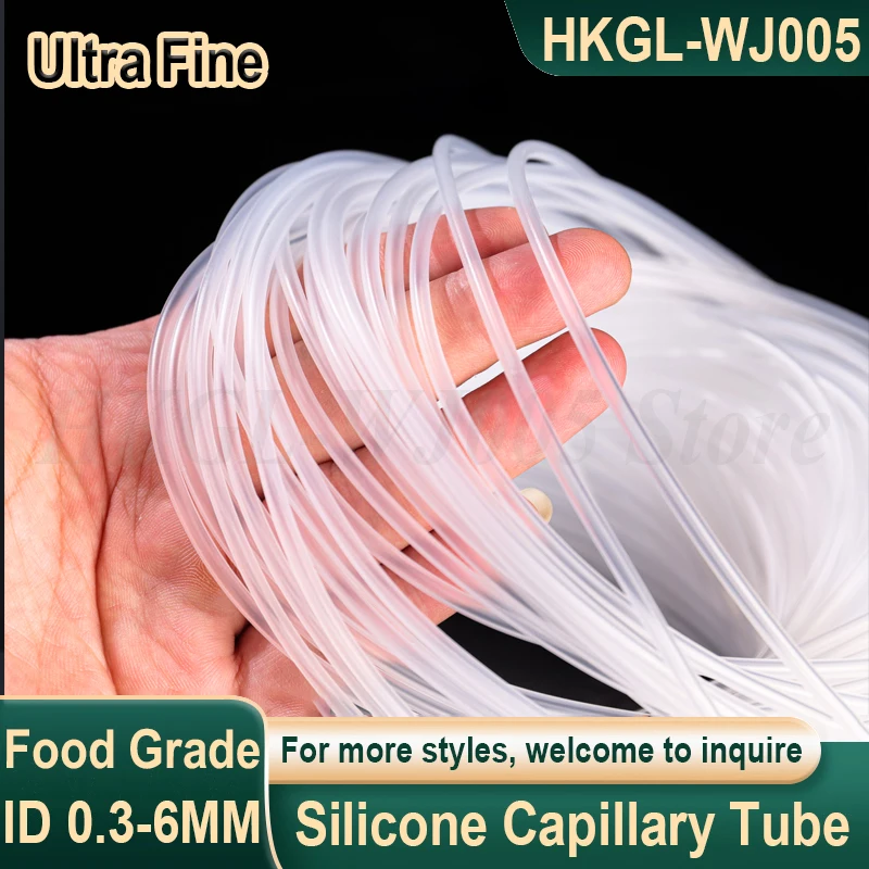 

Ultra Fine Food Grade Silicone Tube ID 0.3-6mm Transparent Silicone Hose Silicone Capillary Tube Fine Silicone Rubber Hose