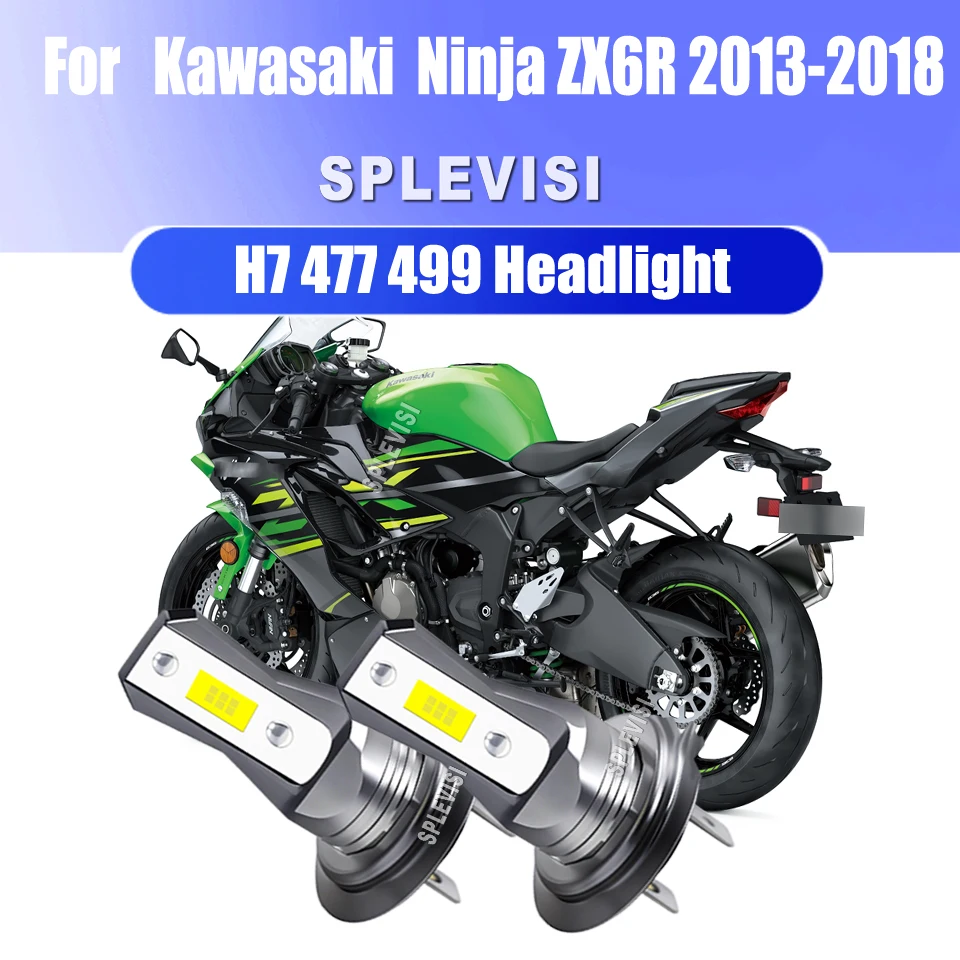 

Luz 12v H7 45W LED Headlight Lamps - Direct Fit, No Modifications Needed For Kawasaki Ninja ZX6R 2013 2014 2015 2016 2017 2018