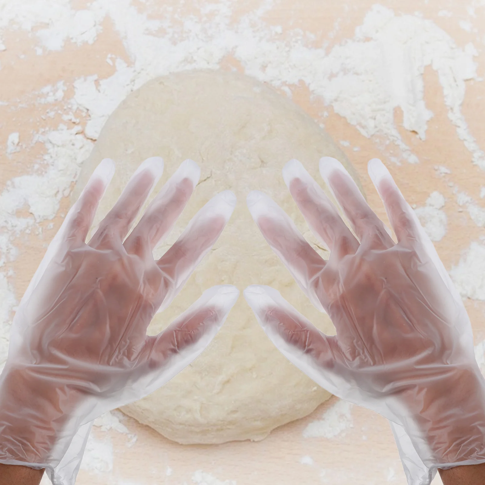 

100Pcs PVC Food Safe Disposable Gloves Clear Large Kitchen Cooking Baking Cleaning Prep Bbq Gloves Multipurpose