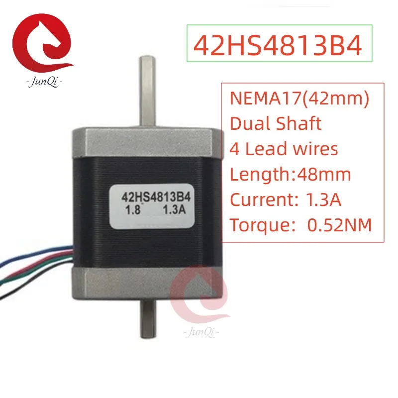 

Dual Shaft Nema17 Stepper Motor 4-lead 0.5N.m 1.3A 42HS4813B4 48 Length For DIY CNC 3D Printer