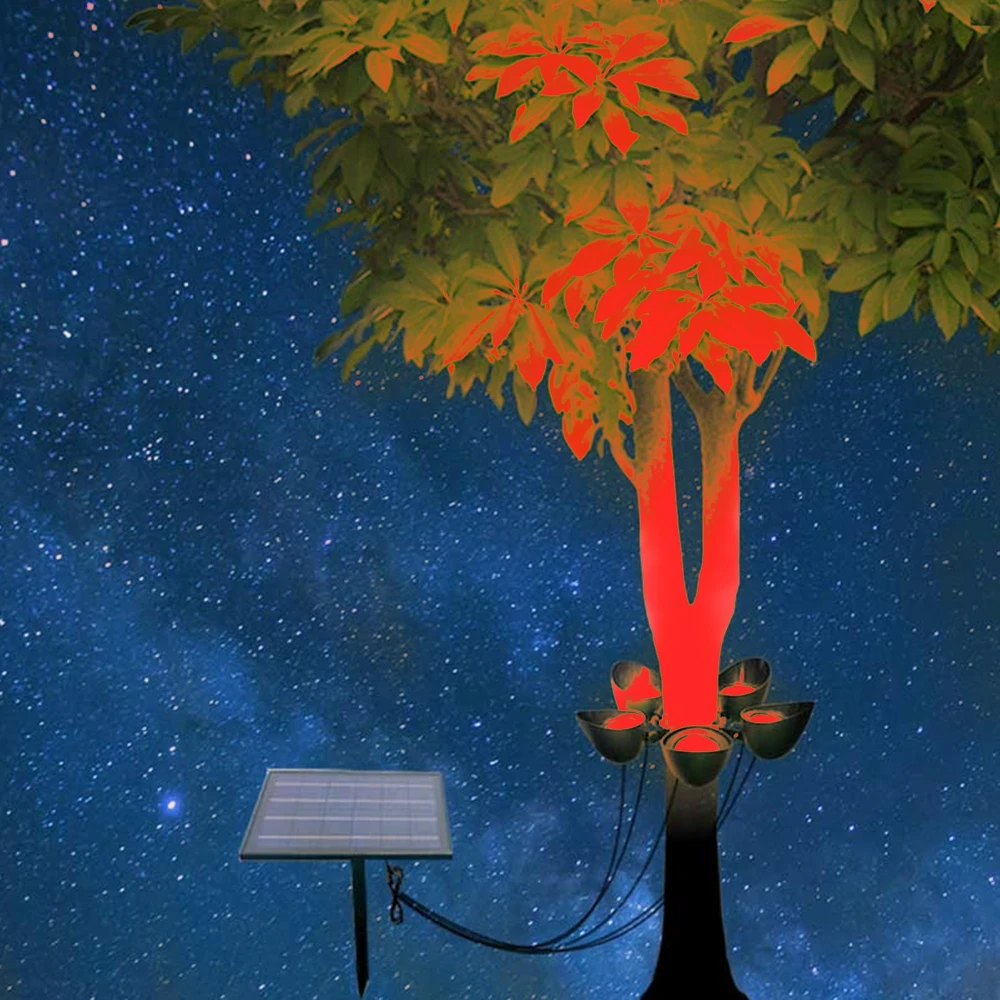 

IP65 Waterproof Outdoor Solar Garden Lights Aluminum Landscape Pole Square Aluminum Column Decorative Coconut Tree Hugging Light