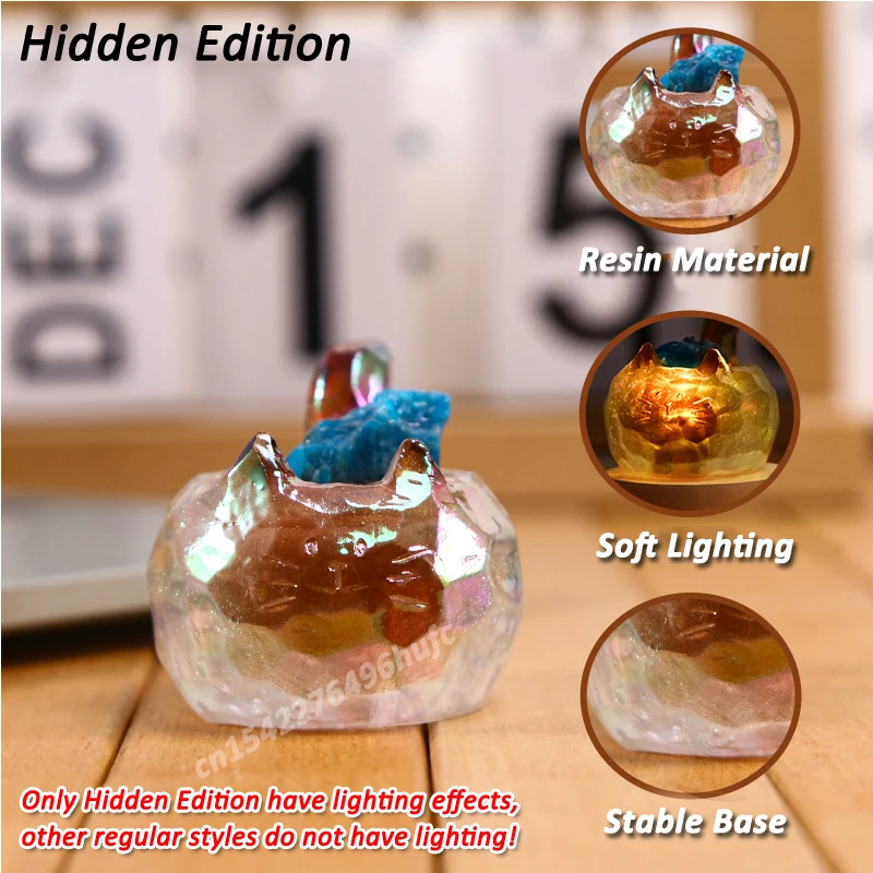PAL Cat Crystal Blind Box Mini Original Stone Cartoon Cute Figure Office Desktop Car Decor Good Luck Gift For Cat Lovers Toys