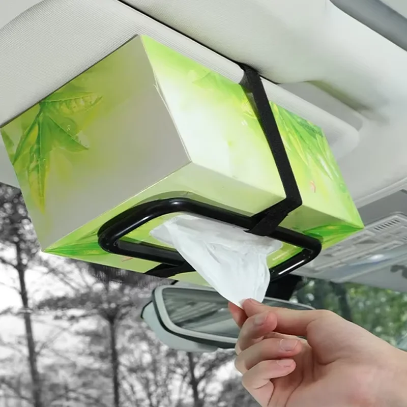 

Car Universal Tissue Holder Sun Visor Seatback Tissue Holder Elasticated Hanging Tissue Holder Car Interior Storage Accessories