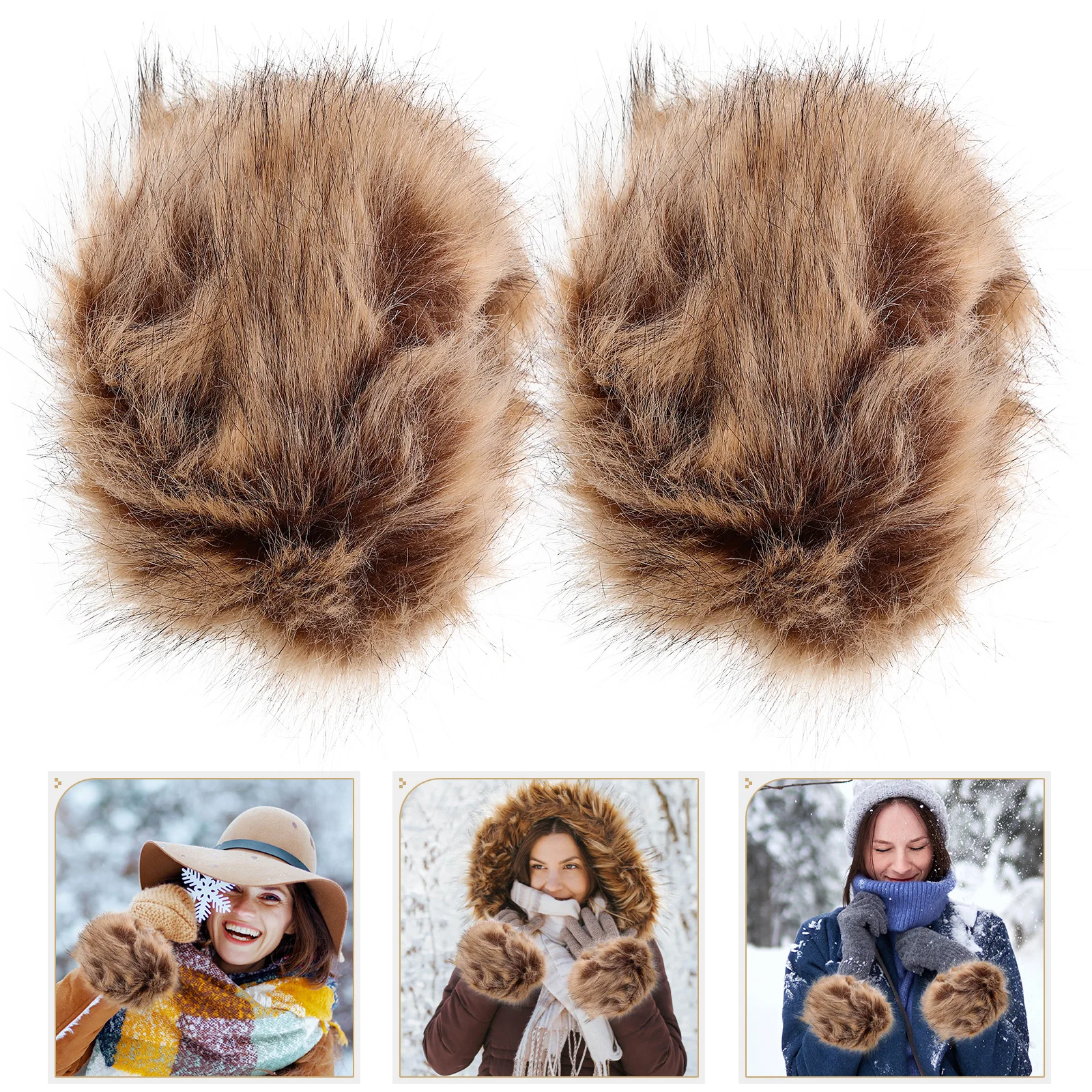 

2 Pcs Warm ry Wrist Guards Bands for Women Detachable Cuff Warmers Acrylic Cuffs Wrists