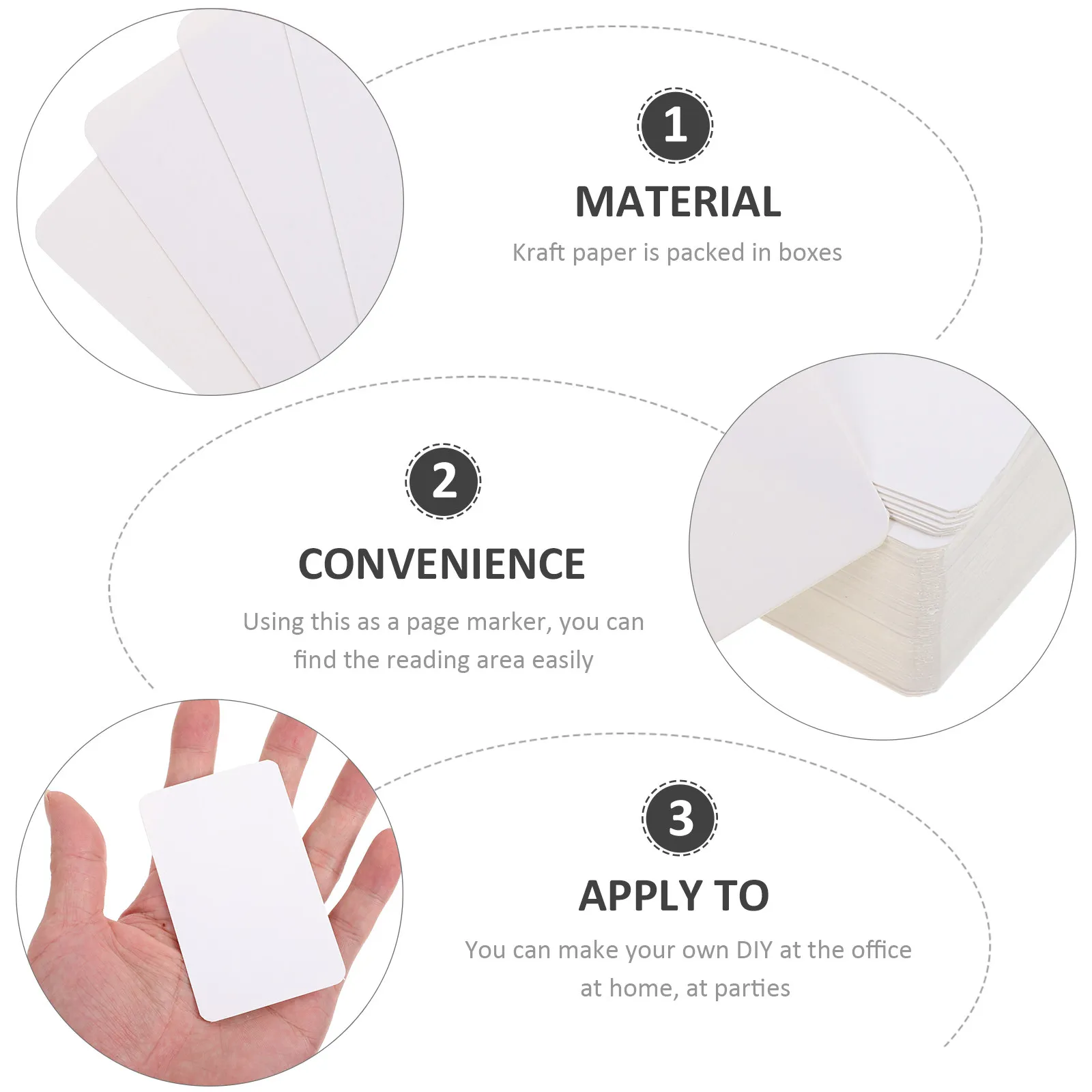 200Pcs Blank Cards DIY Double-Sided Pure Color Paper for Students Writers Readers Graffiti Accessories Empty Postcards