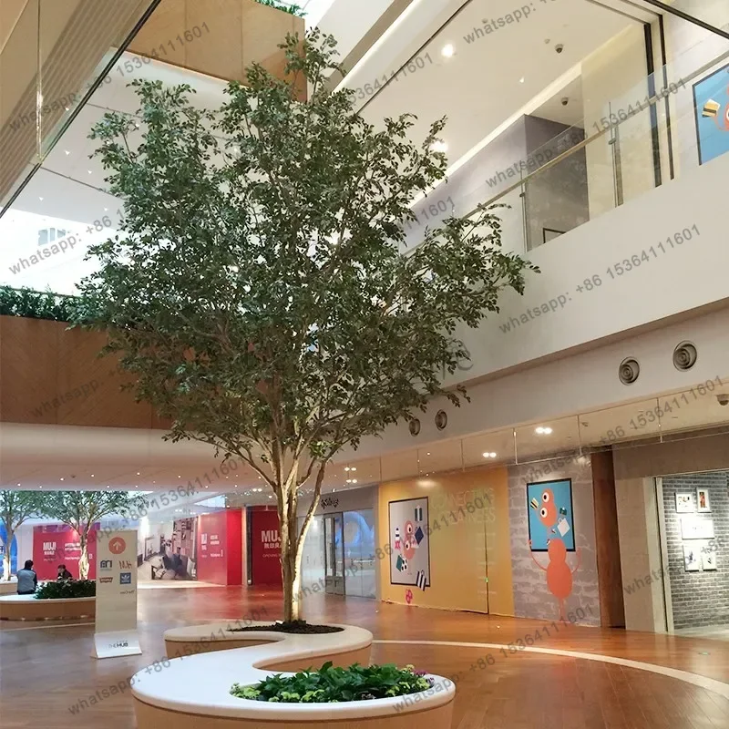 FG simulated tree large indoor simulated green plant banyan tree shopping mall hotel fake tree landing landscape potted plant