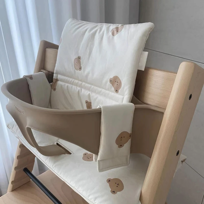 Ensemble de coussins de chaise de salle à manger pour bébé, motif ours mignon, anti-alde pour enfants, coussin de chaise portable, coussin de siège chaud