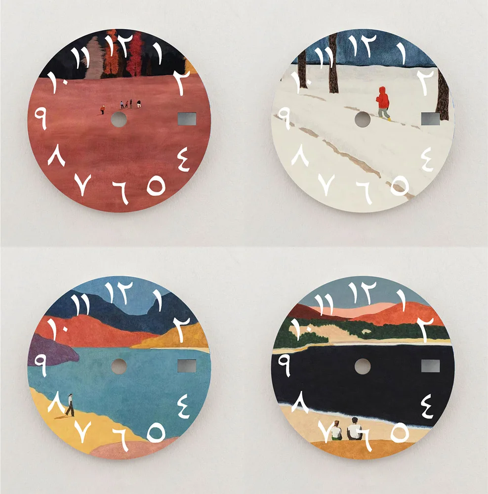 NH35 Dial Artistic Originality Dial 28.5 มม.ตัวเลขอาหรับDial Fit NH35/NH36 นาฬิกาอะไหล่เปลี่ยนที่กําหนดเองDial