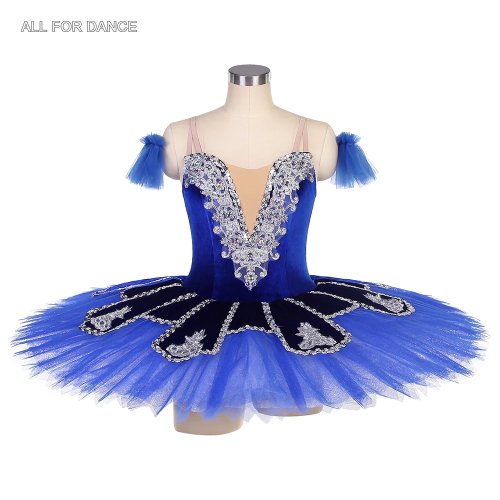 

BLL429 Blue Velvet Professional Pancake Tutu Dress for Girls and Women Ballet Dance Wear Stiff Tulle Classical Tutus Costume