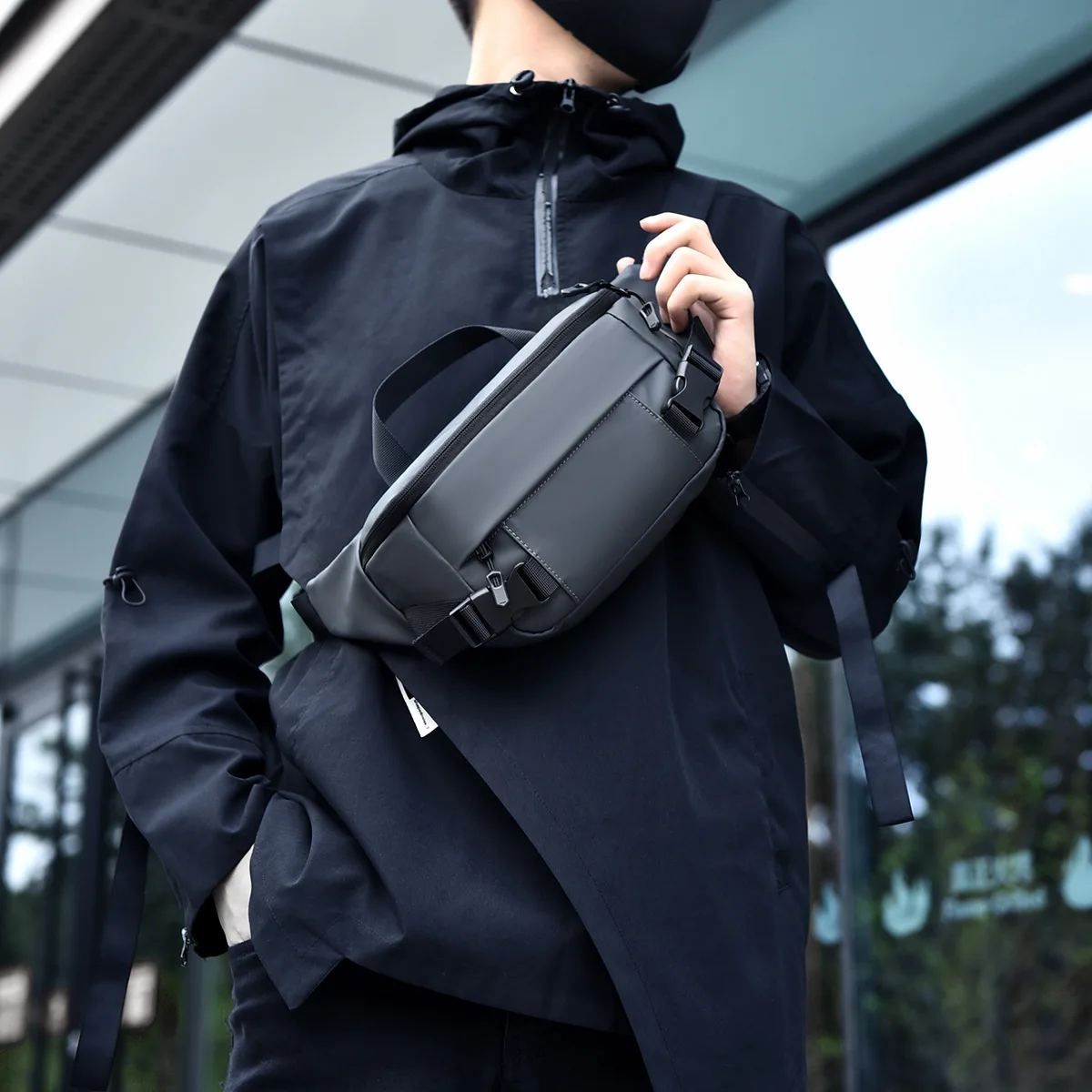 New Men's Fashionable Waterproof Chest Bag, Trendy Crossbody Bag, Lightweight Single-shoulder Bag, Waist Bag and Cool Men's Bag