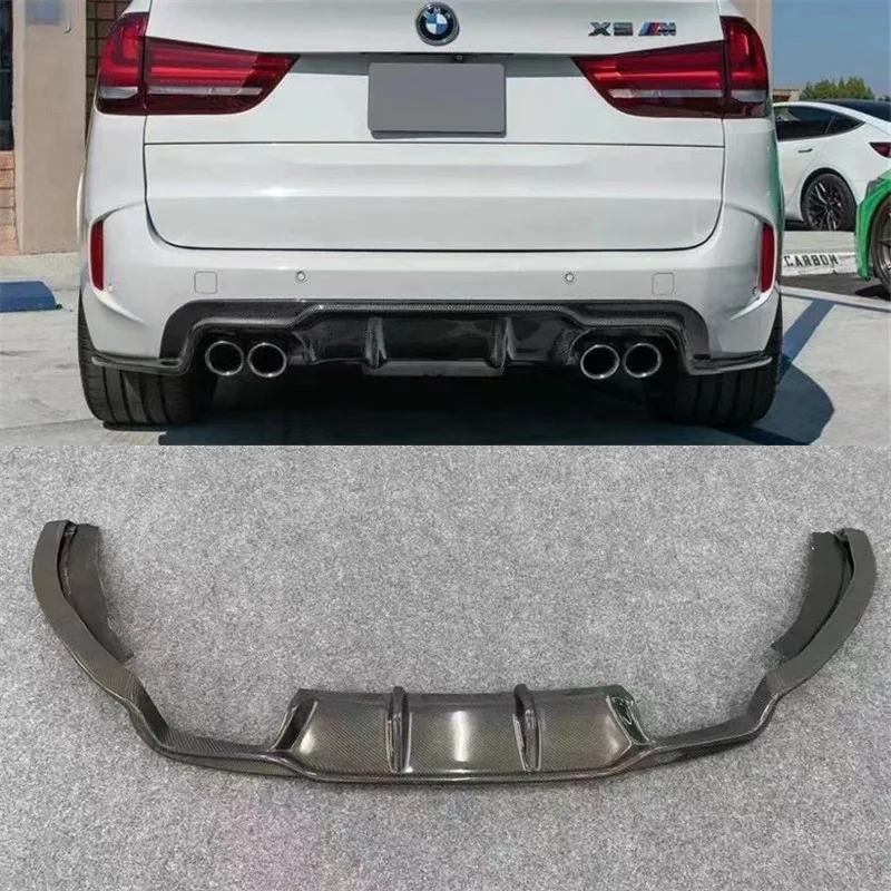 

For BMW X5M X6M F85 F86 2015-2018 Real Carbon Fiber Car Rear Bumper Lip Diffuser Splitters Spoiler Back Car Accessories Body Kit