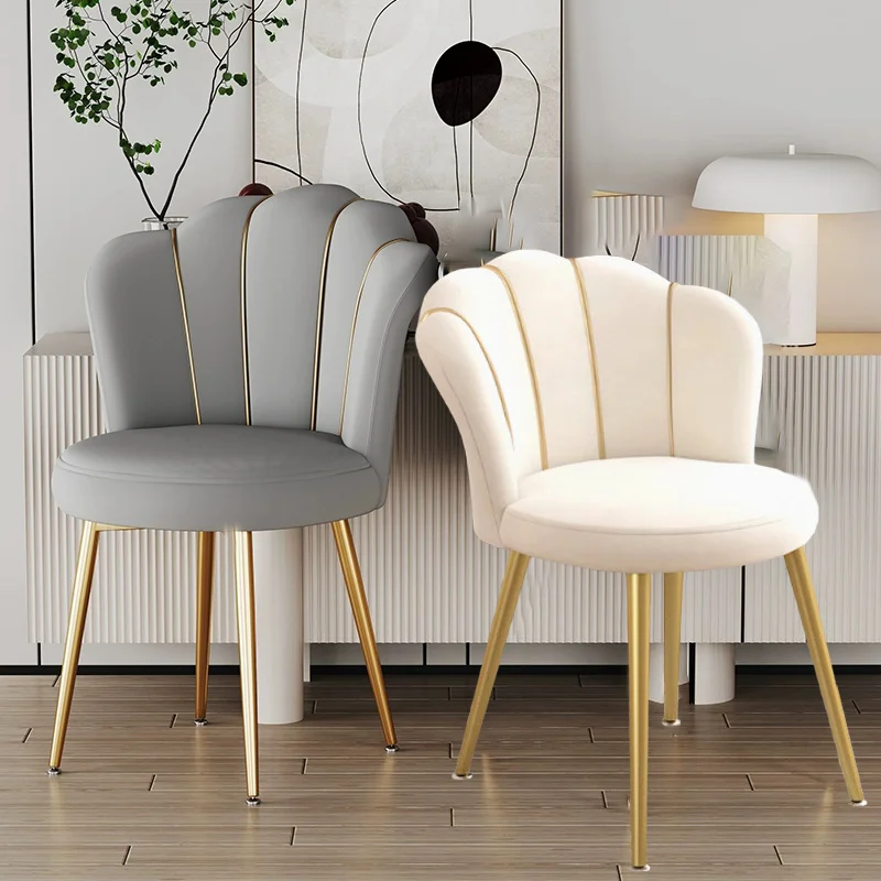 

Makeup chair, with golden metal frame - An elegant makeup stool suitable for bedrooms, offices or dressing tables. Makeup stool