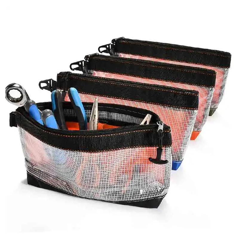 Transparent PVC Waterproof Multi-function Organizer Pouch Hardware Storage Electrician Repair Tool Bag