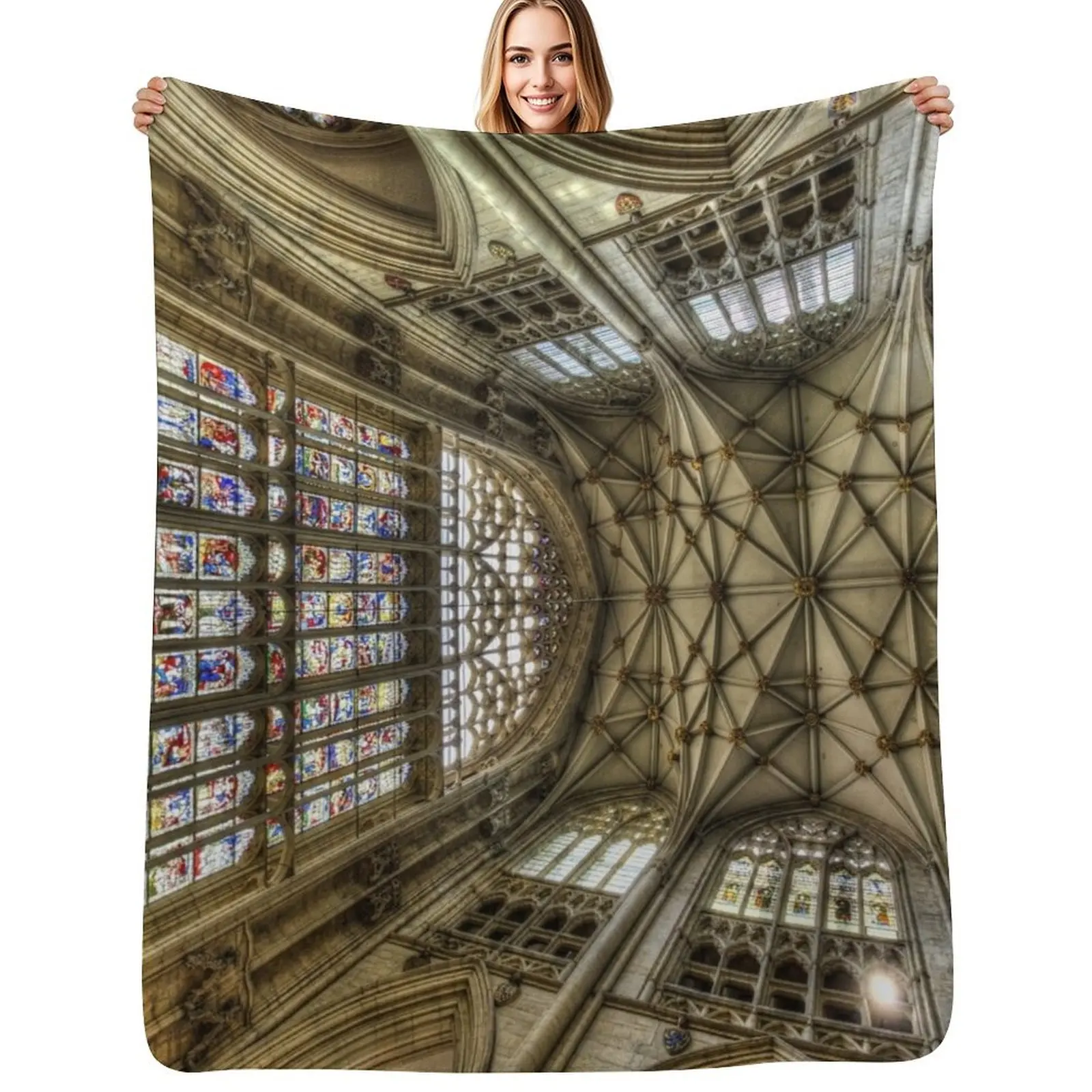 

York Minster Architecture Throw Blanket Soft Home Decor Blanket for Couch Bedroom