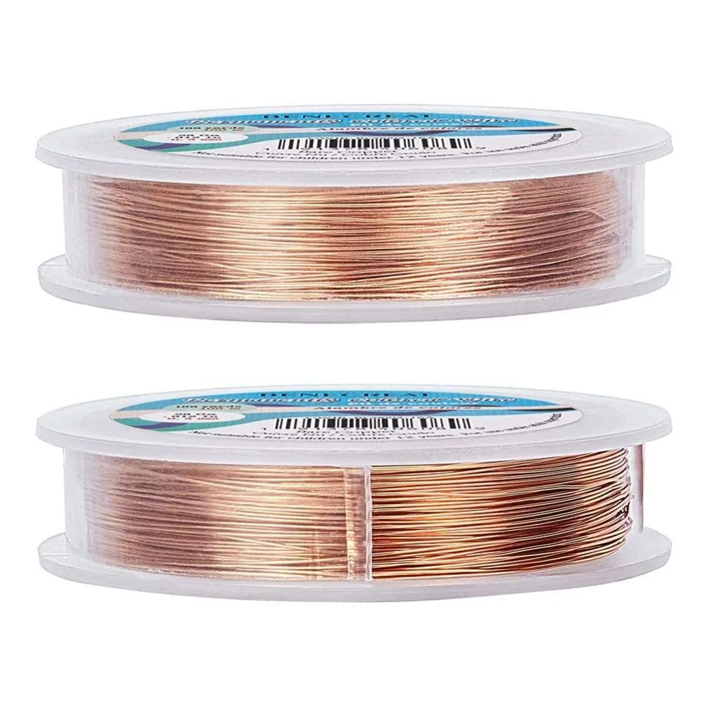 26 Gauge Bare Copper Wire with Oil Coated Solid Copper Wire for Jewelry Craft Making 198-Feet/66-Yard