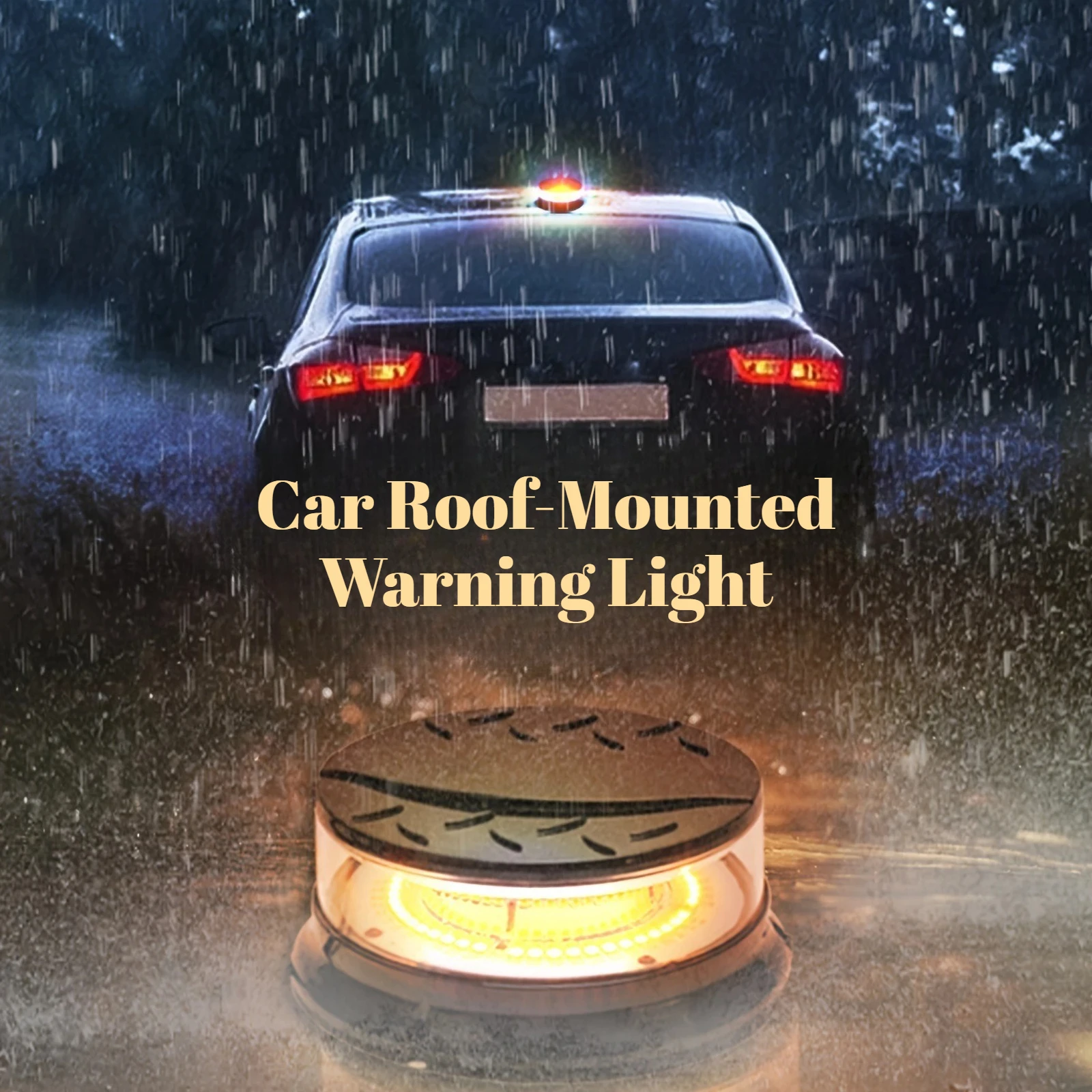 

Car Roof-Mounted High-Brightness LED Round Warning Light Dual-Color Strobe Flash Light Construction Vehicle Strong Magnetic Base