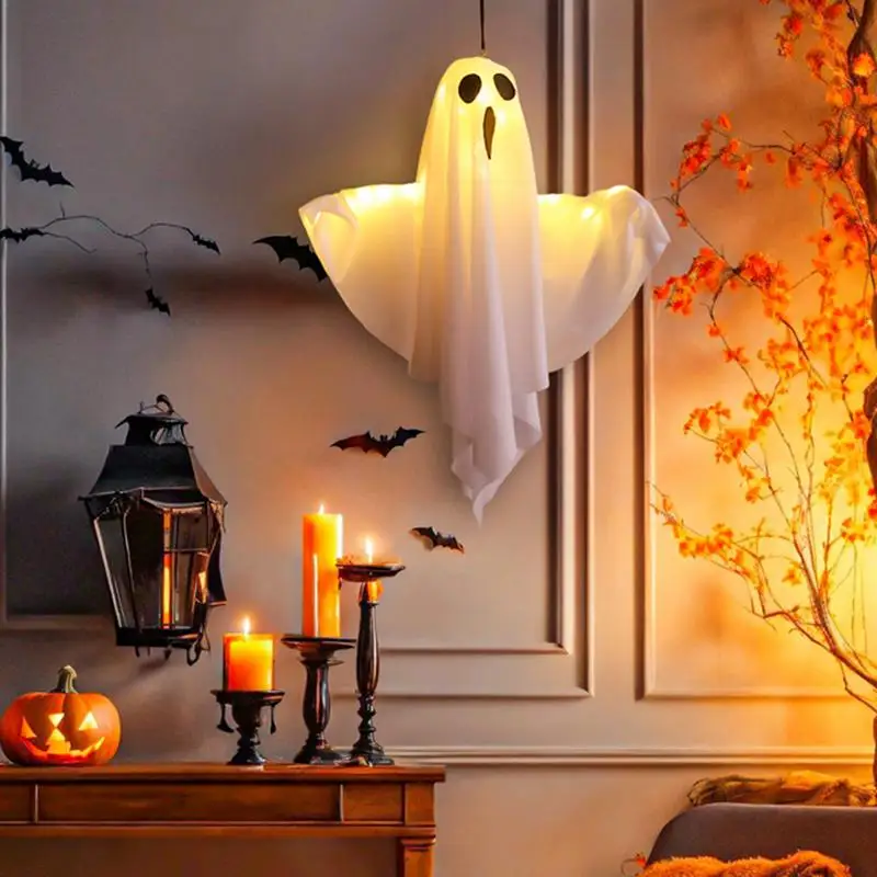 Ghost With Light 20 Inches Home Porch Yard Ghost Decorations Ghost With 3 Modes LED Light For Halloween Decorations Outdoor