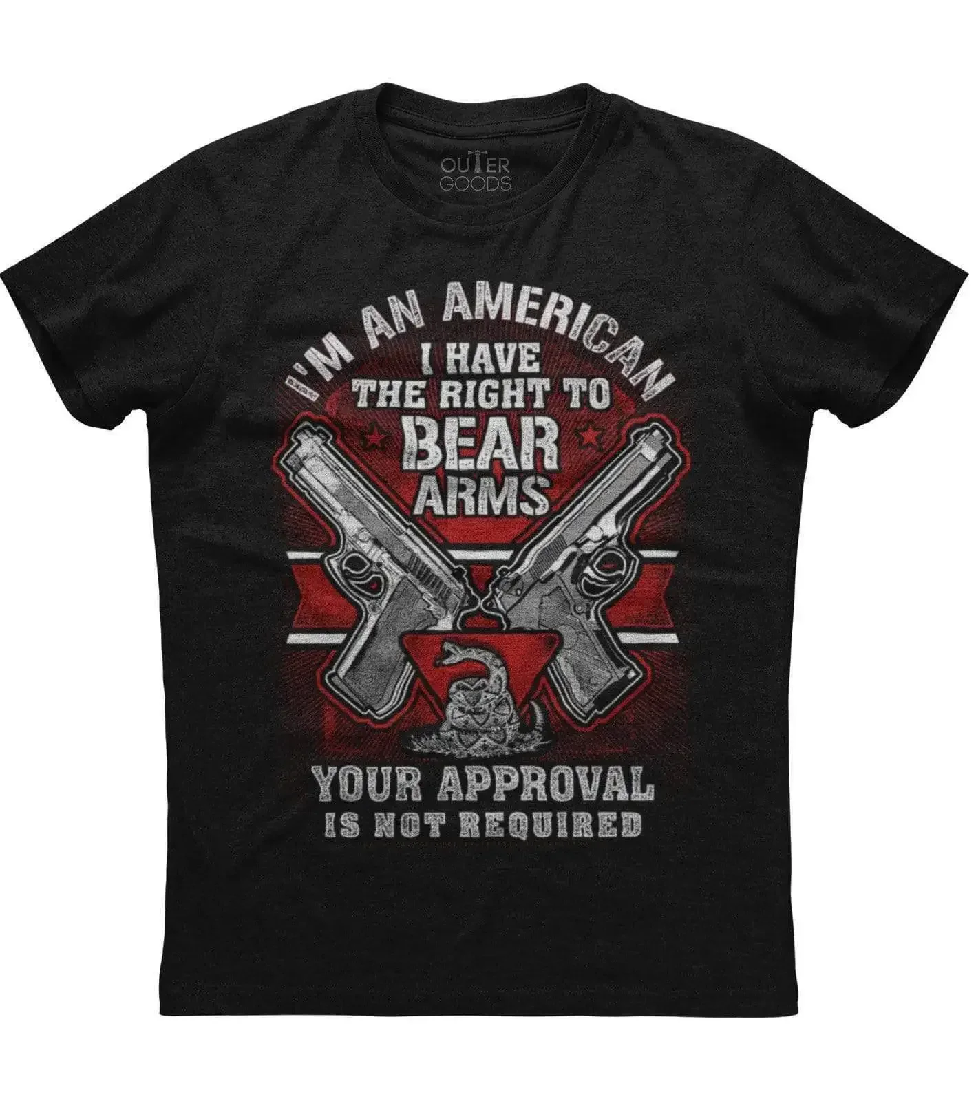 I'm An American I Have Right To Bear Arms. Patriotic Pistol Graphic T-Shirt. Summer Cotton O-Neck Short Sleeve Mens T Shirt New