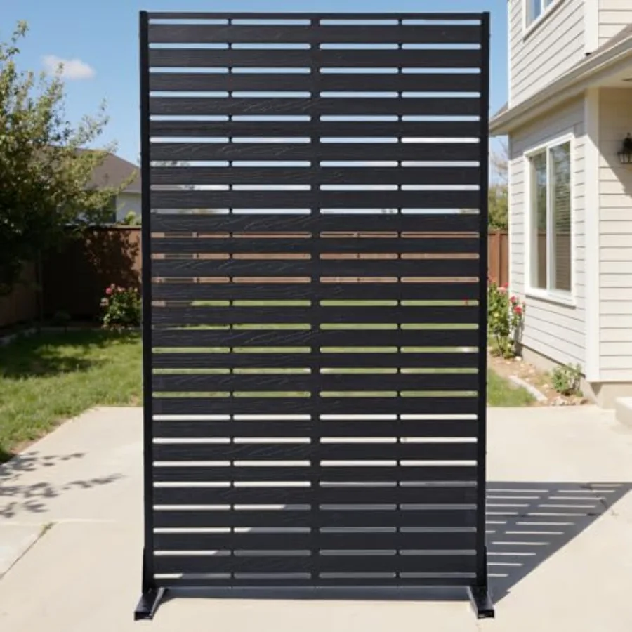 

Декоративный экран для улицы, 60x35 см, из HDPE, с жалюзийным узором, отдельно стоящие панели для патио и балкона, 5-секционный декоративный забор для обеспечения приватности
