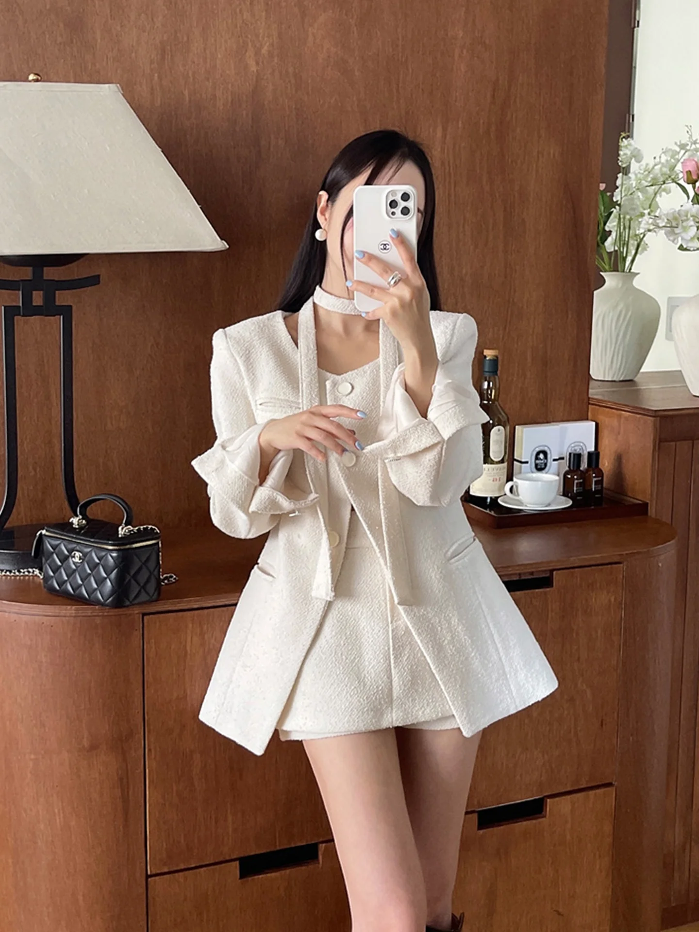 

Faionable Cozy Knitwear Set High Waist A-Line Skirt for Women Autumn New Sle Long Sve Commute Sle Women's Suit