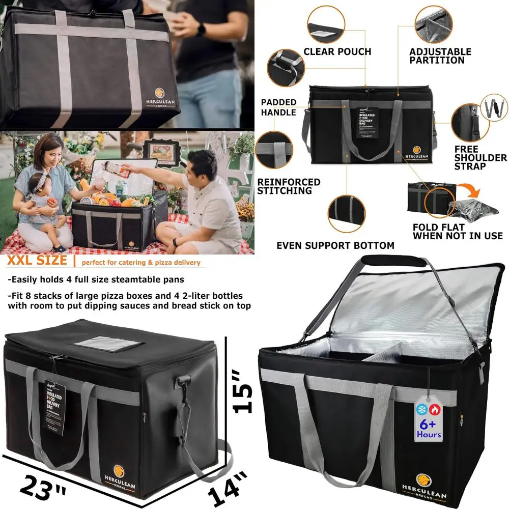 

Большая термосумка для доставки еды - коммерческая сумка-переноска для горячих и холодных блюд