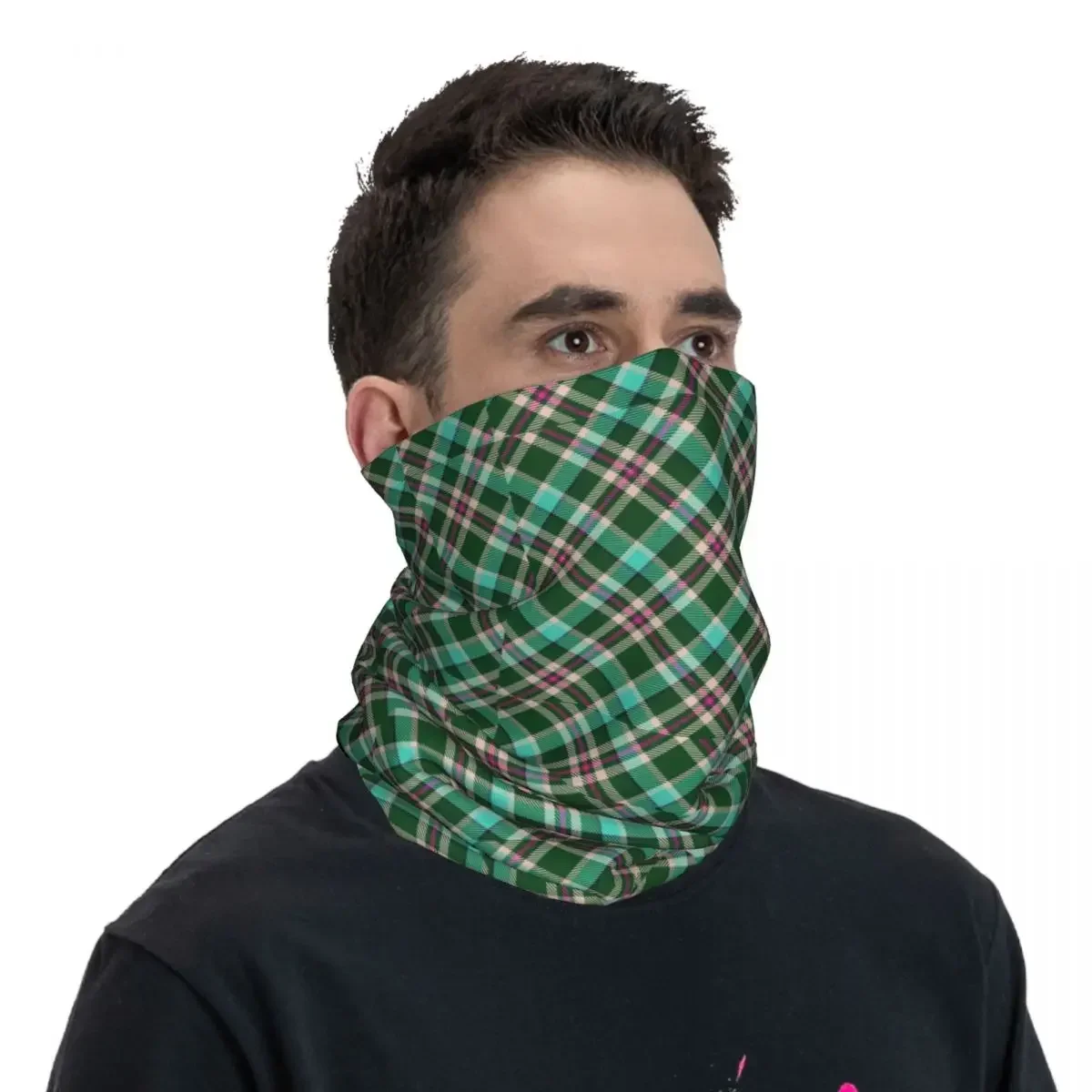 Bandana con patrón de tartán a cuadros Unisex, bufanda mágica estampada, pasamontañas multifunción para ciclismo, cubierta de cuello, invierno, otoño