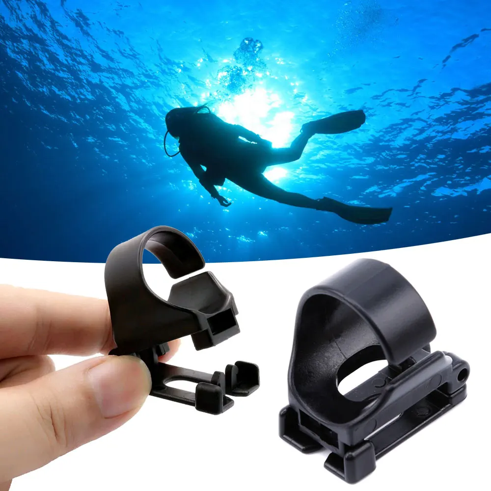 1pc Universal Black Diving Silicone Snorkel Buckle Goggles Silicone Tube Plastic Clip Snorkel Mask Keeper Holder Diving Tools