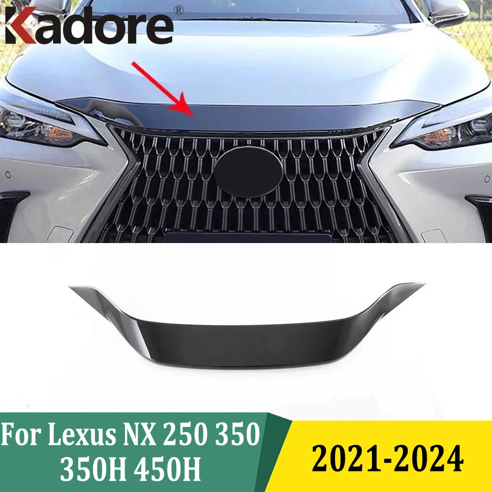 For Lexus NX 250 350 350H 450H 2021-2023 2024 Chrome Front Engine Machine Grille Upper Hood Cover Trim Car Exterior Styling