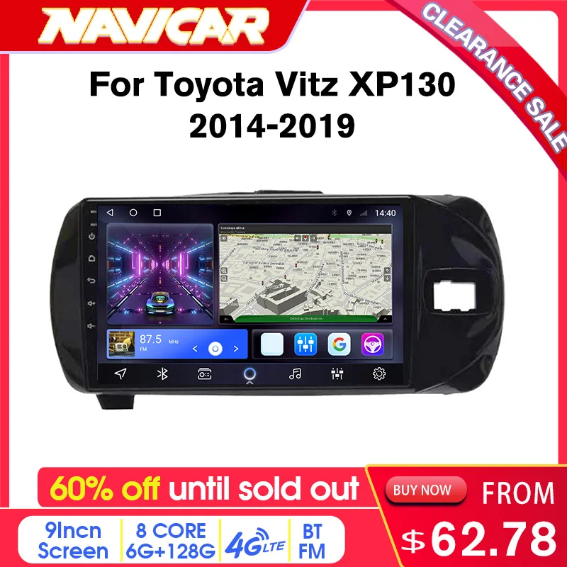 

Clearance 60% off 2din Android10 Radio Car Radio For Toyota Vitz 3 III XP130 2014-2019 GPS Navi Car Multimedia Player Carplay