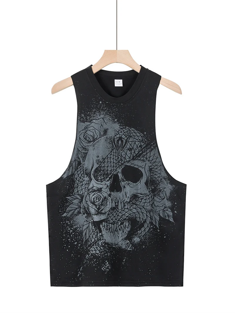 2025 NEUE Sommer Fitness Tank Top Männer Sport tank top Mode Komfortable Gedruckt Lose tops druck Casual Ärmellose weste Männer