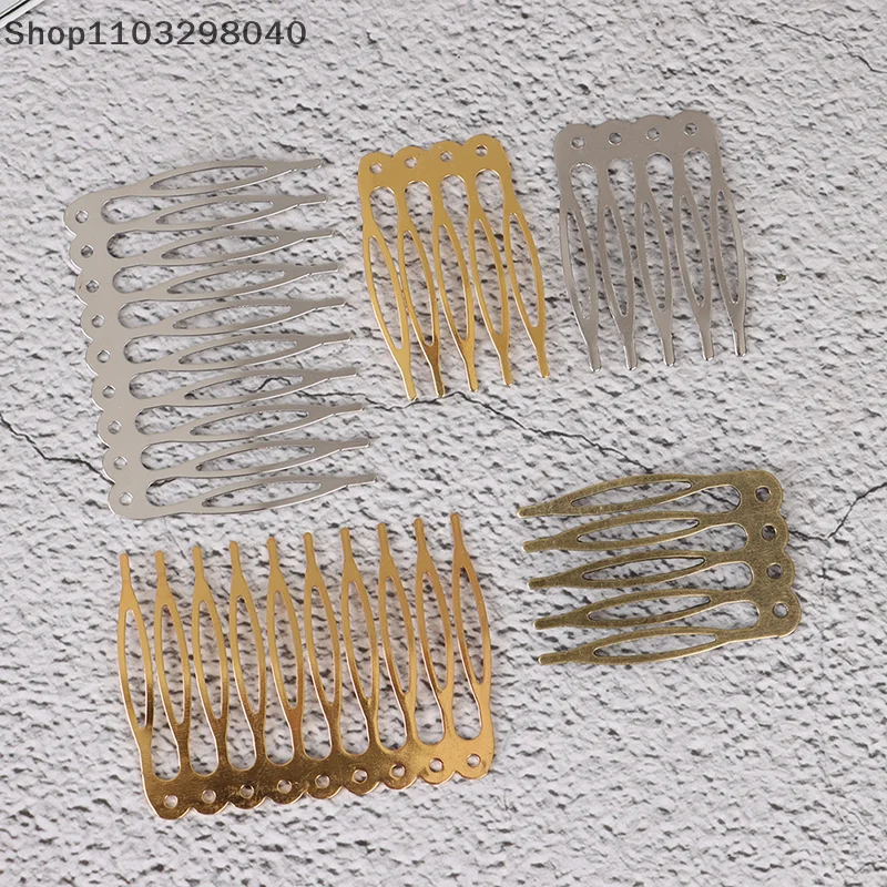10Pcs 5/10 치아 금속 머리 빗 헤어 클립 발톱 모양 머리핀 DIY 헤어 용품