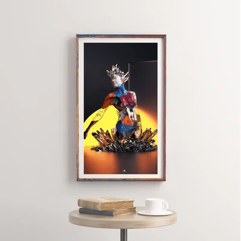 43Inch Wood Frame Electronic Photo Album Digital Photo Frame with Wi-Fi NFT Picture Display