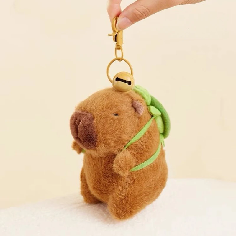 LLavero de peluche de capibara, bonito bolso con colgante, llavero creativo de animales esponjosos, llaveros de muñecos de peluche Kawaii, regalo de